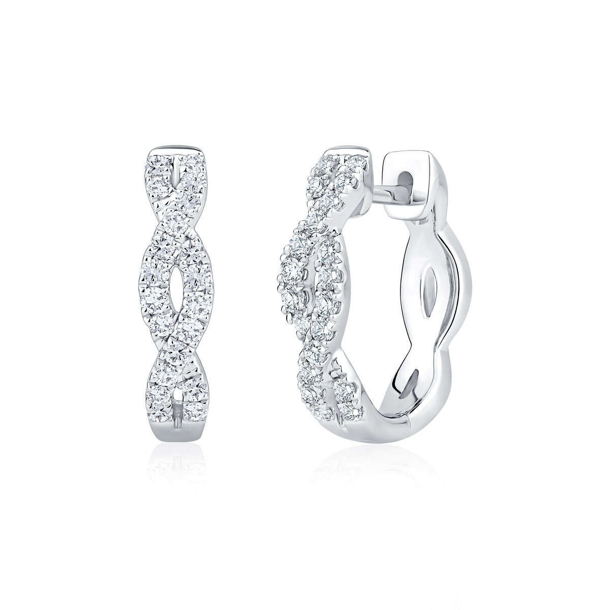 0.30ctw Round Brilliant Cut Diamond Twist Hoop Earrings