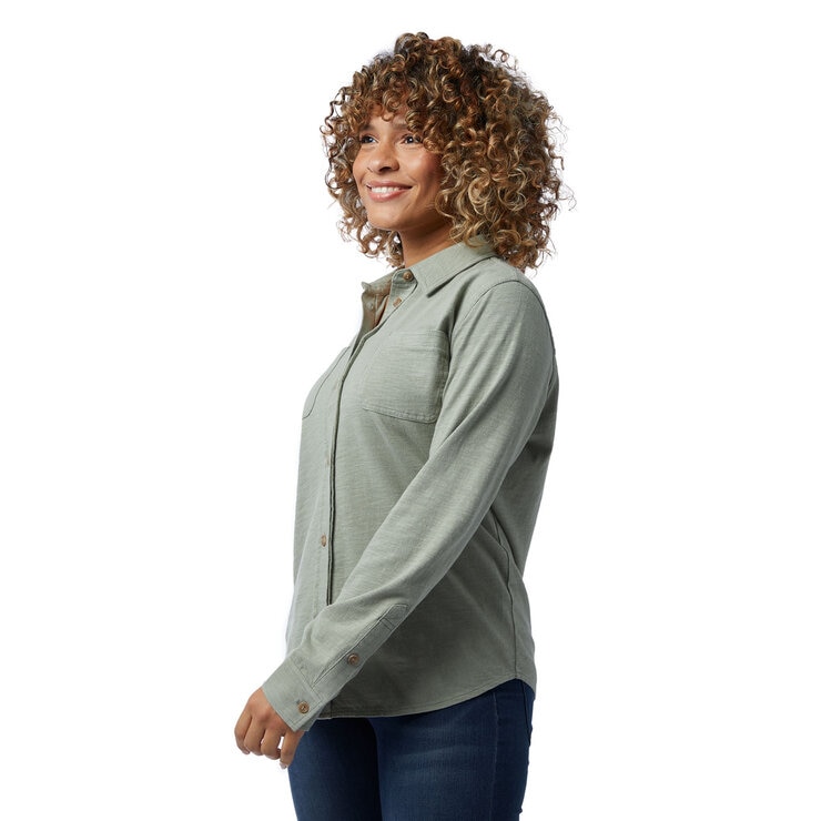 32 Degrees Stretch Cotton Shirt in Khaki - Medium