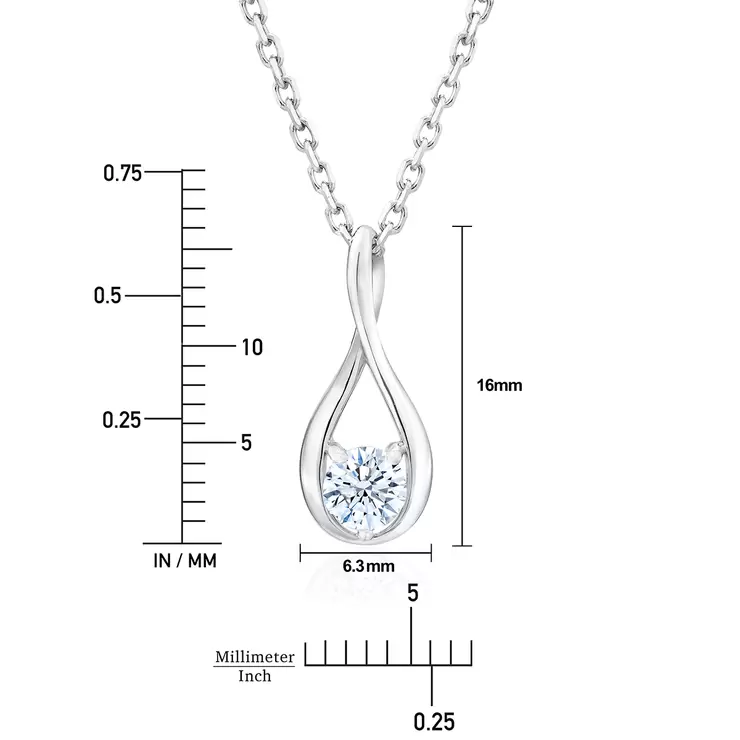 0.30ct Circle Diamond Pendant, 14k White Gold