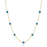 Blue Topaz Necklace, 14k Yellow Gold