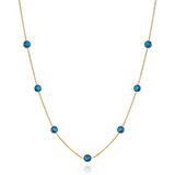 Blue Topaz Necklace, 14k Yellow Gold