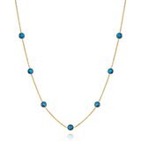 Blue Topaz Necklace, 14k Yellow Gold