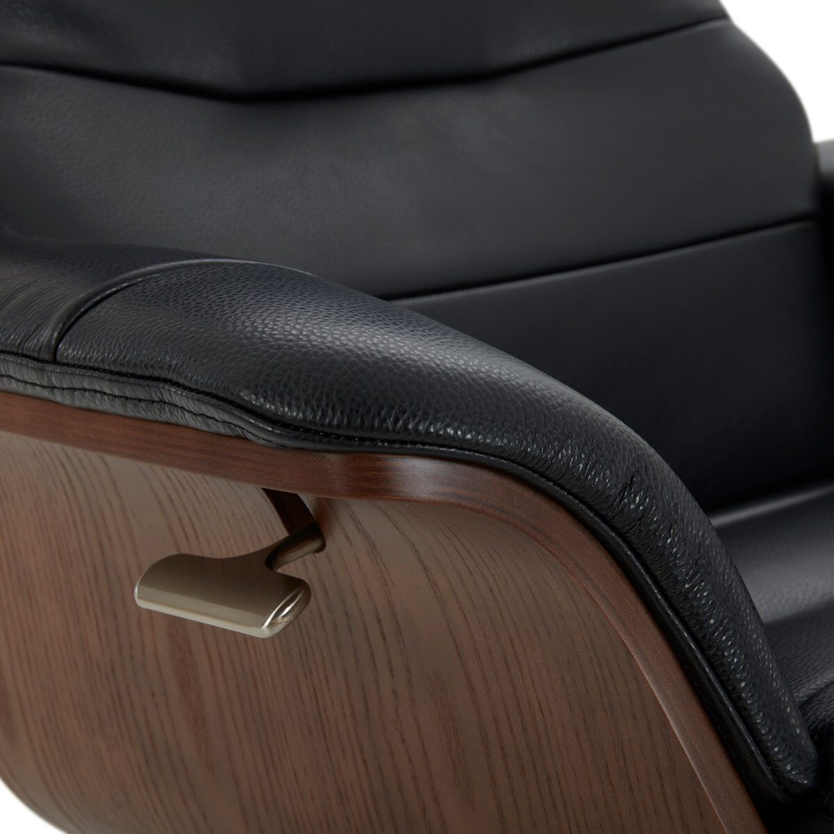 Gilman Creek Karma Black Leather Swivel Chair with Ottoman