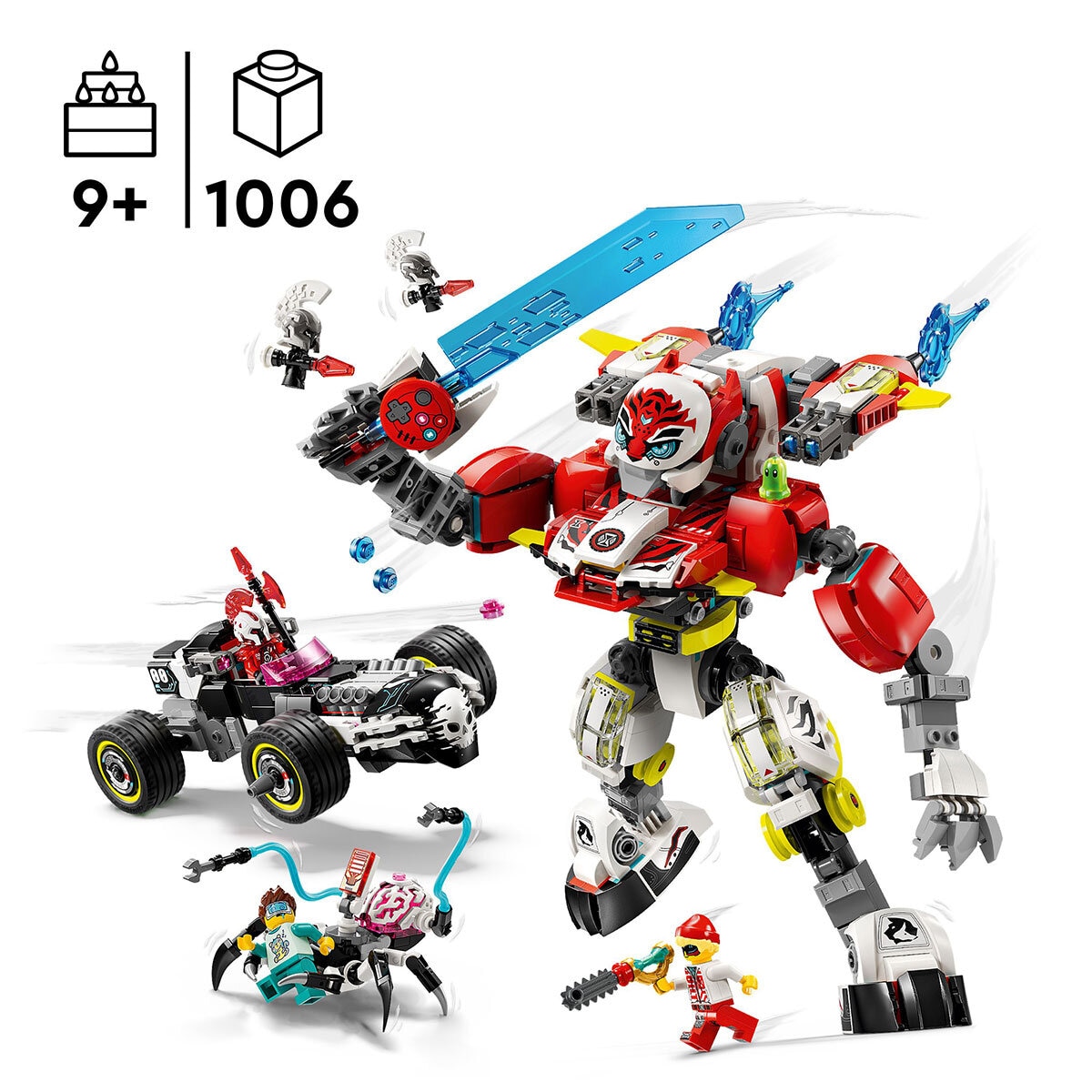LEGO DREAMZzz Cooper's Tiger Mech & Zero's Hot Rod Car - Model 71497 (9+ years)
