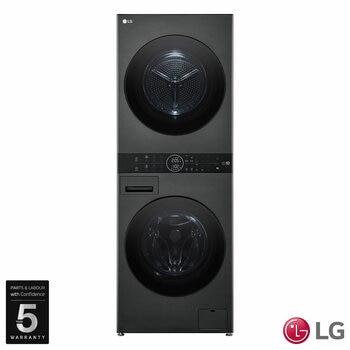 LG WT1210BBTN1, 12kg/10kg, 1400rpm, WashTower, A/A+++ Rated in Black Steel