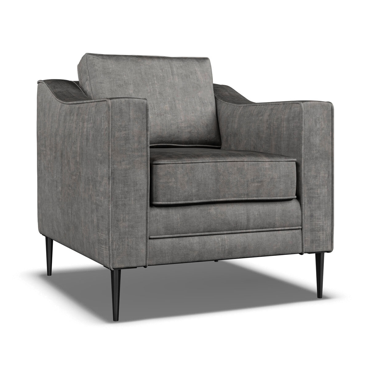 Aspen Velvet Armchair, Grey