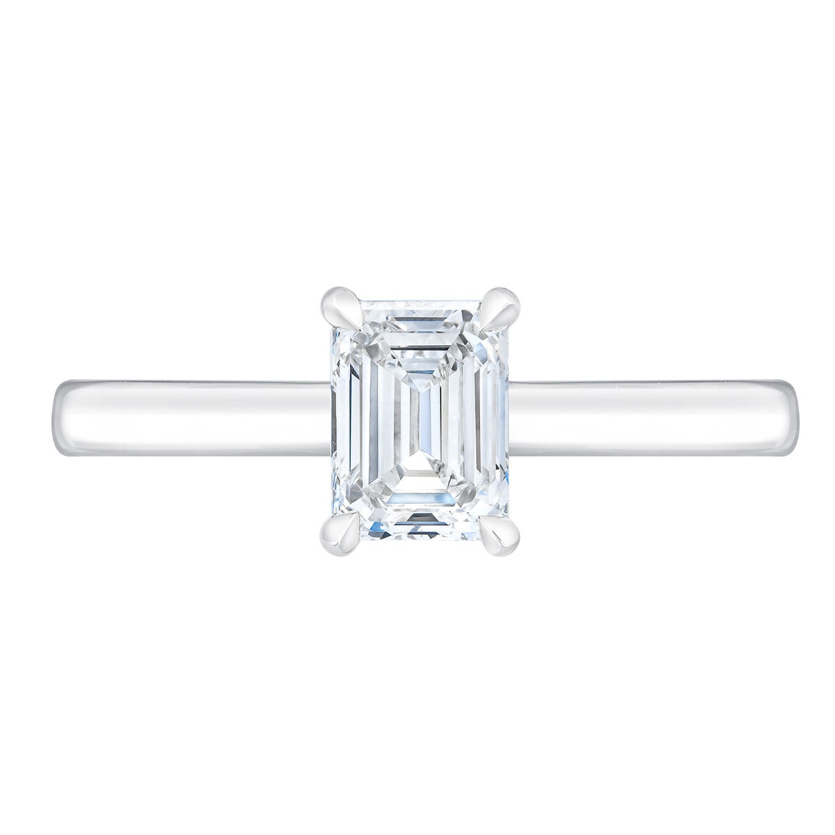 1.00 cwt Emerald Cut DIamond Solitaire Ring, Platinum