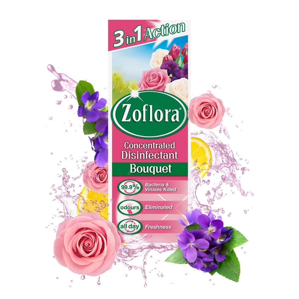 Zoflora Concentrated Disinfectant in Bouquet, 3 x 500ml