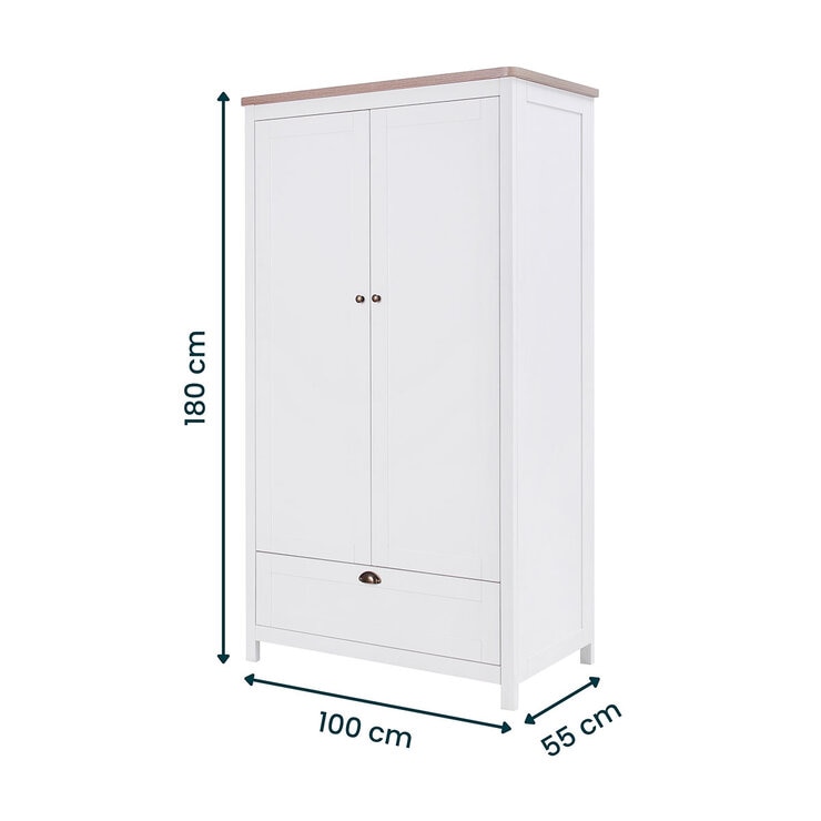 Tutti Bambini Verona Wardrobe, White & Oak