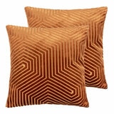 Paoletti Evoke Rust Velvet Feather Fill Cushion 2 Pack, 45 x 45 cm