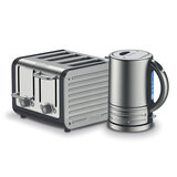 Dualit Architect 1.5L Kettle & 4 Slot Toaster Set in Midnight Grey Brushed