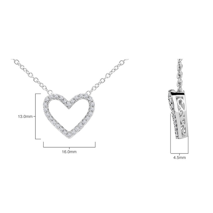0.25ctw Round Brilliant Cut Heart Pendant, 18ct White Gold 0.25ctw Round Brilliant Cut Heart Pendant, 18ct White Gold
