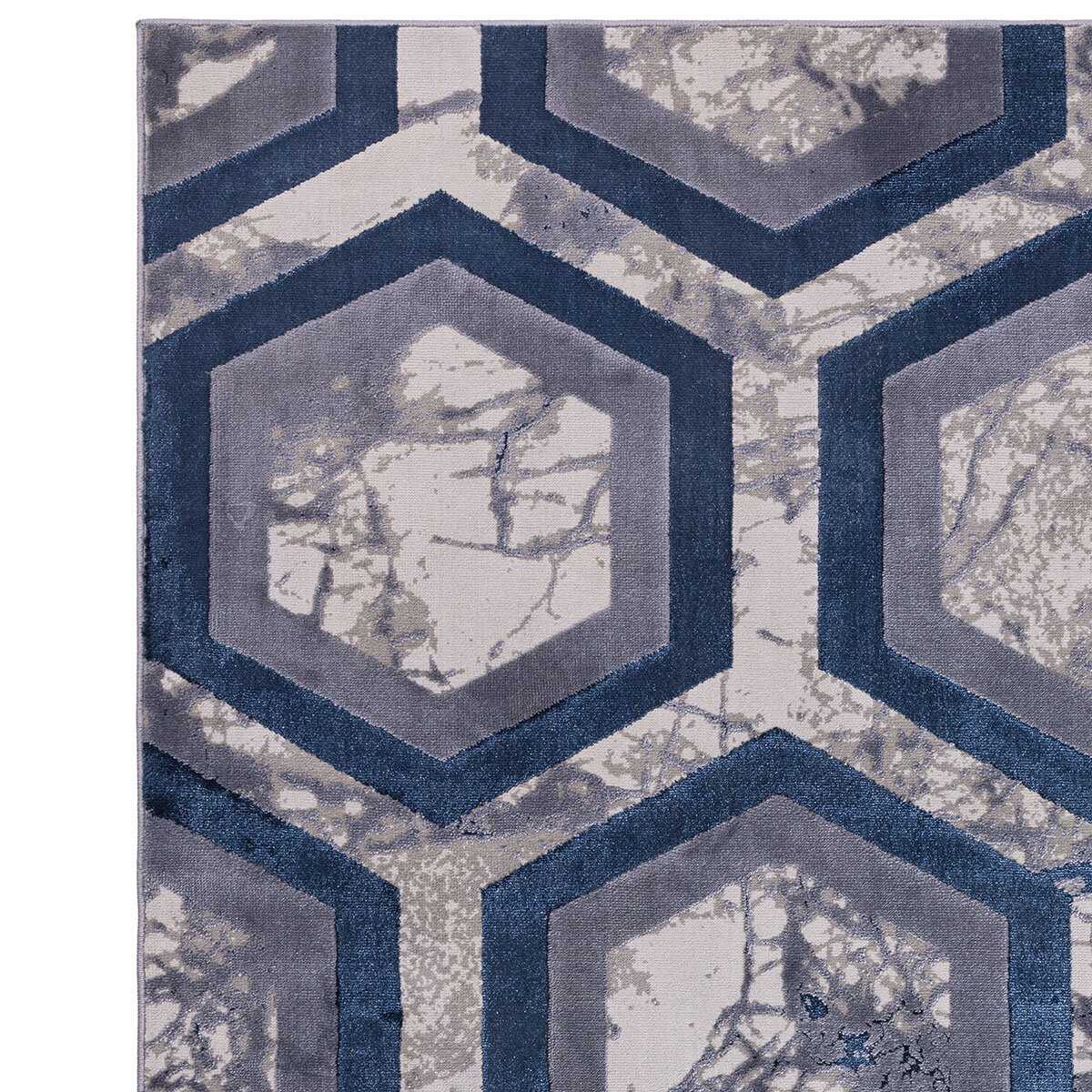 Asiatic Aurora Hexagon rug laying flat