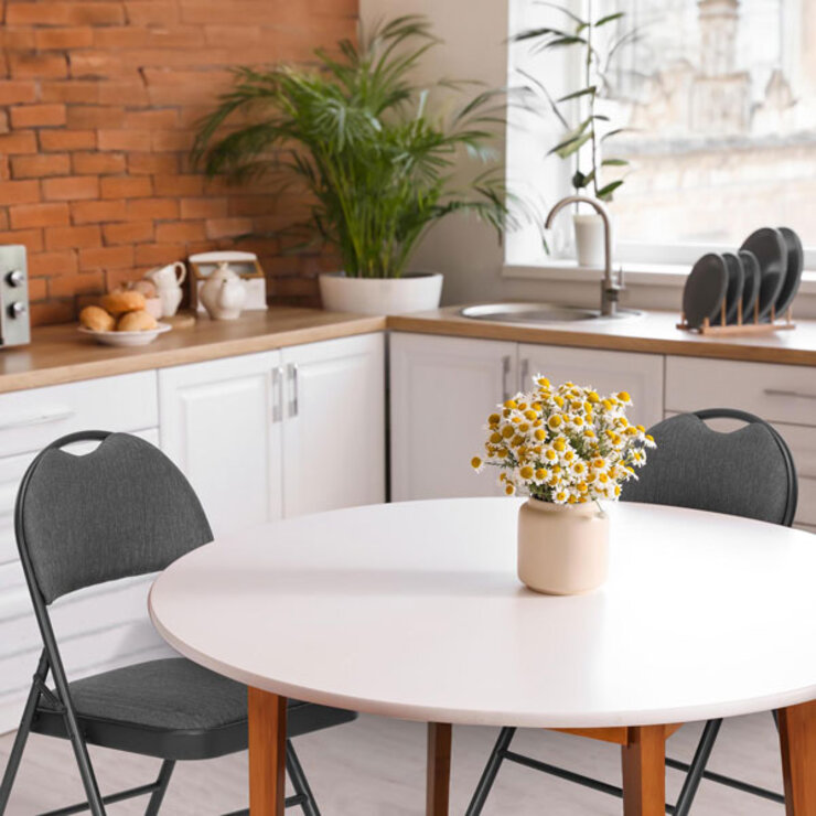 Star Elite High Back Padded Fabric Folding Chairs, 4 Pack