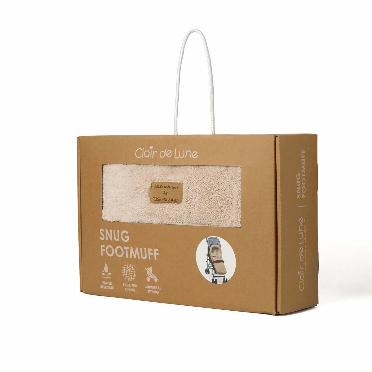 Clair De Lune Snug Universal Pushchair Footmuff, Beige