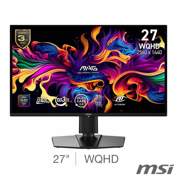 MSI 274QP X24 OLED 240Hz Monitor, 9S6-3CFA9T-003 MSI 274QP X24 OLED 240Hz Monitor, 9S6-3CFA9T-003