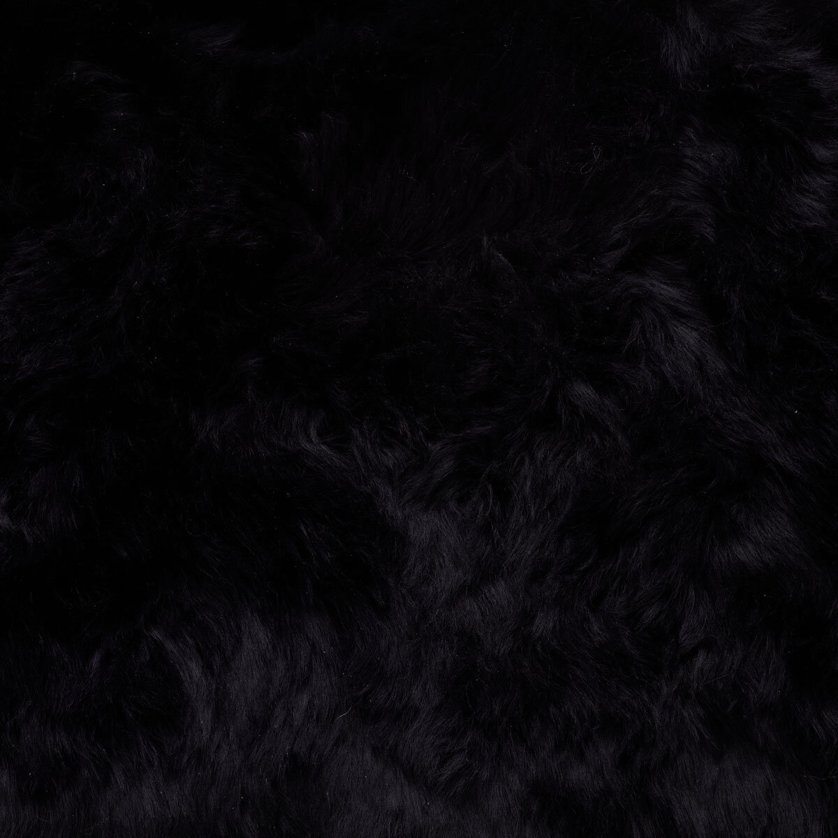Bowron Long Wool Sheepskin Single Sided Cushion, 35 x 35cm in Black
