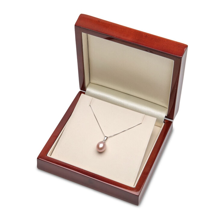 9mm Cultured Freshwater Pink Pearl Pendant, 18ct White Gold 9mm Cultured Freshwater Pink Pearl Pendant, 18ct White Gold