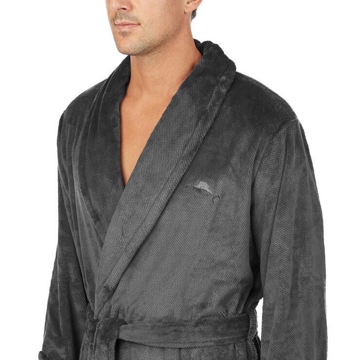 Tommy Bahama Men's Plush Robe in Charcoal Costco UK