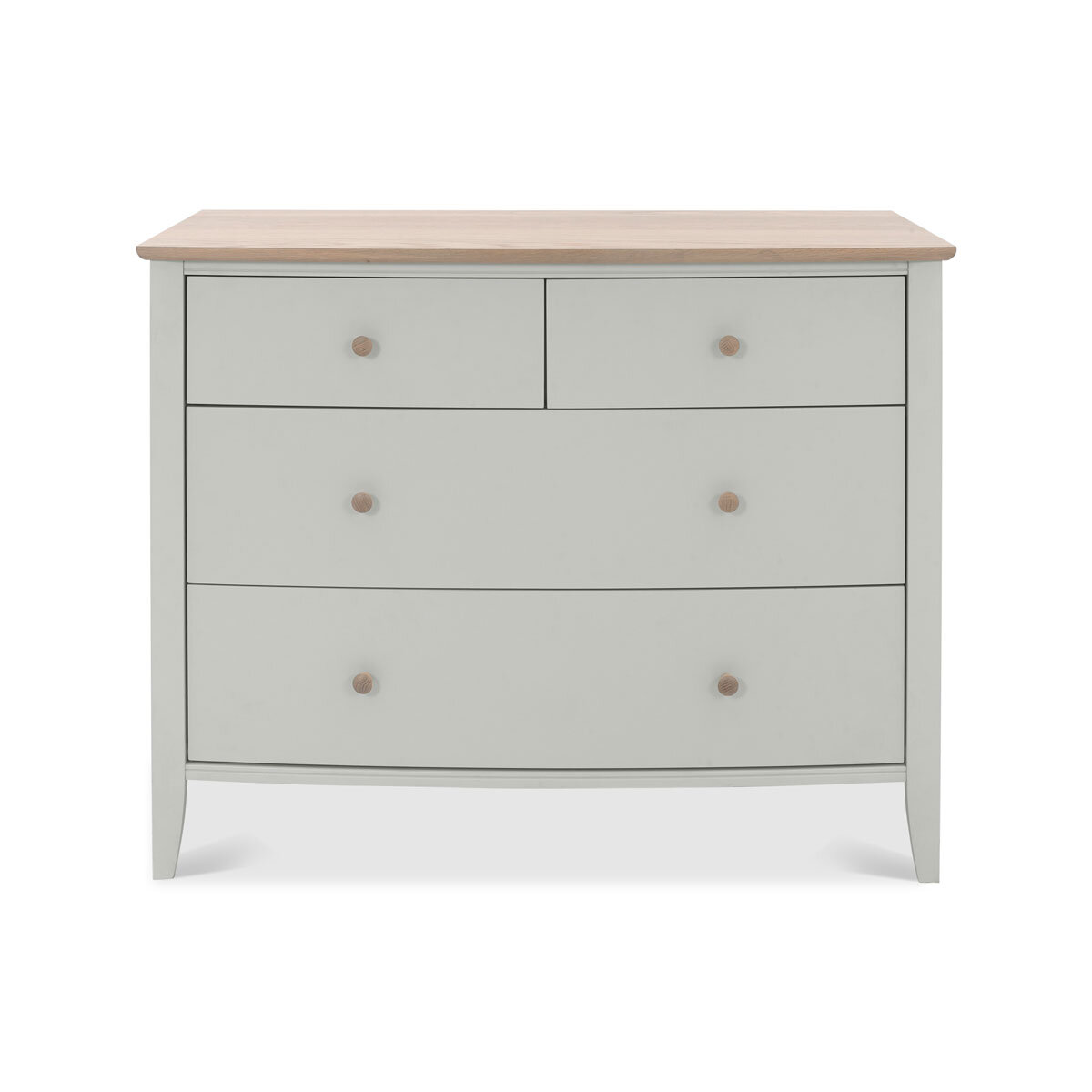 Bentley Designs Whitby Scandi Oak & Grey 2+2 Drawer Chest of Drawers, Front View
