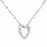 0.09ctw Round Brilliant Cut Diamond Heart Pendant, 18ct White Gold 0.09ctw Round Brilliant Cut Diamond Heart Pendant, 18ct White Gold