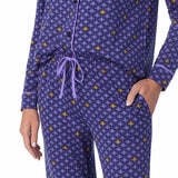 Room Service Ladies Notch Collar PJ Set in Geo Bee