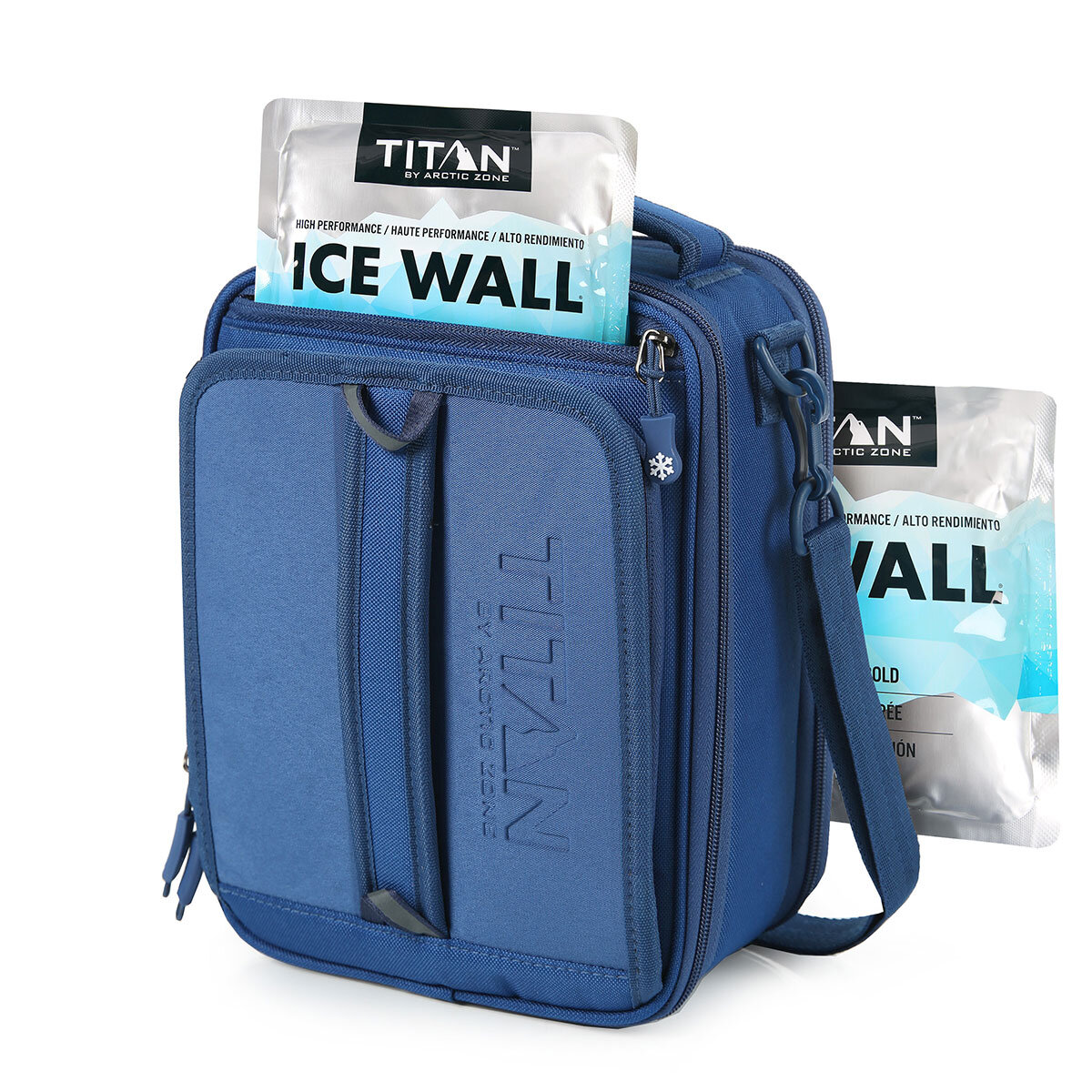 Titan Fridge Cold, Crush Resistant Lunch Pack with 2 Ice Walls in Blue