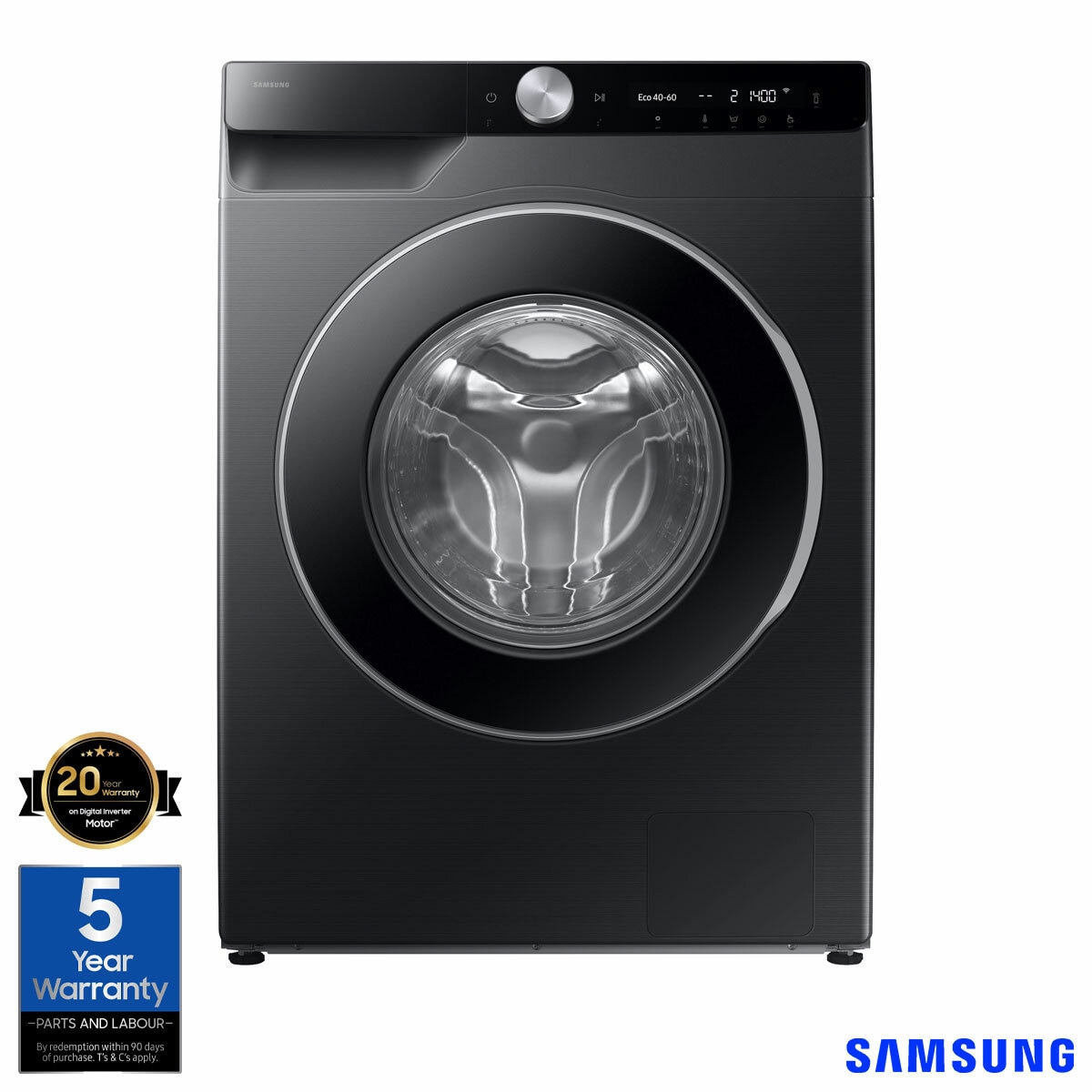Samsung Series 6 WW90DG6U85LBU1 9kg Washing Machine, A Rated in Black