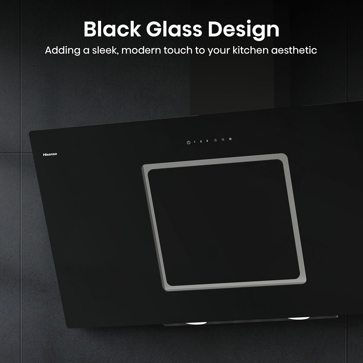 Hisense Hi6 CH10IN14BBUK 100cm Chimney Cooker Hood, A Rated in Black Glass