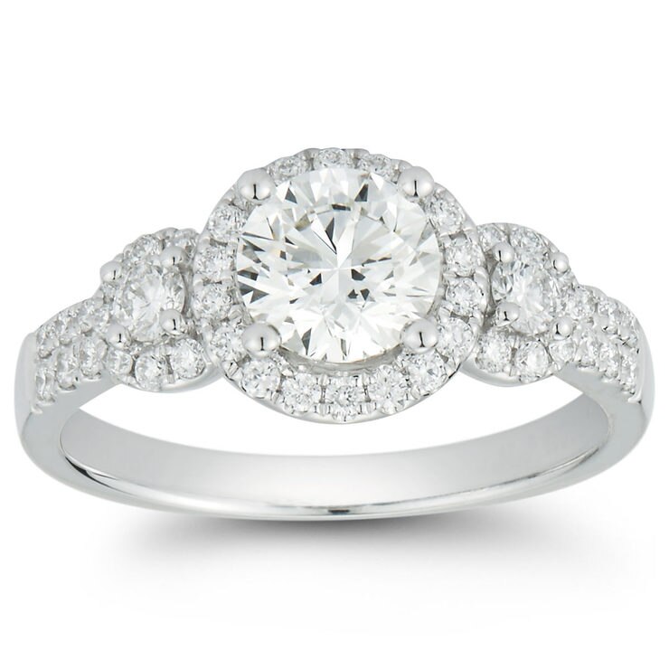 1.50ctw Round Brilliant Cut Diamond Ring, 18ct White Gold Costco UK