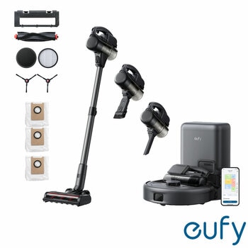 eufy Robot Vacuum 3-in-1 E20 with Handheld Vacuum, Stick Vacuum and Auto-Empty Station, T2070G10
