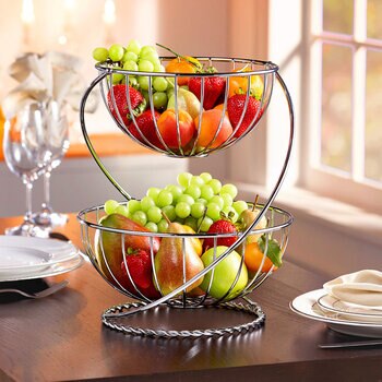 Mesa 2 Tier Yardley Helix Chrome Basket