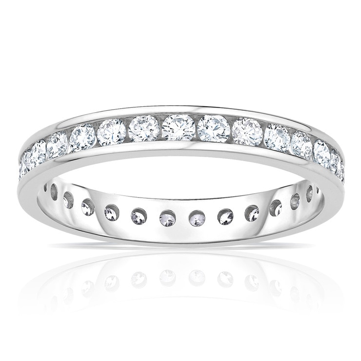 1.00ctw Round Brilliant Cut Channel Set Diamond Eternity Ring, 18ct