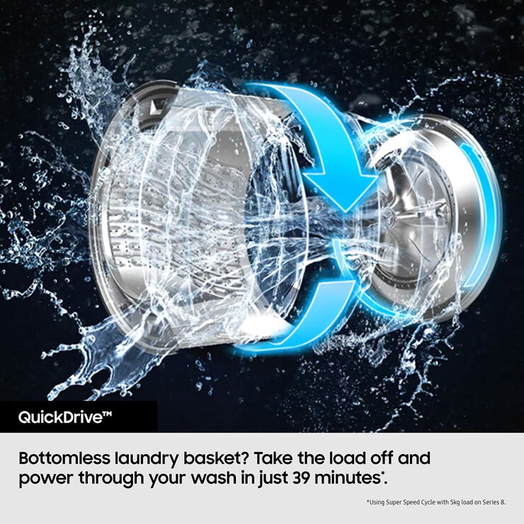 Buy Samsung Series 8 WW11DB8B95GBU1 11kg, 1400rpm Washing Machine in Black at Costco.co.uk