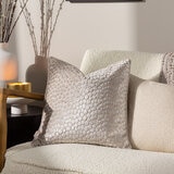 Furn Lanzo Velvet Feather Fill Cushion 2 Pack in Ivory, 45 x 45 cm