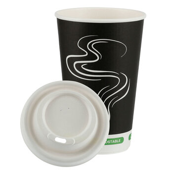 Ieco Recyclable Triple wall hot cups & lids 16oz x 100 Pack