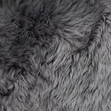 Bowron Long Wool Sheepskin Single Sided Cushion, 35 x 35cm in Dover Grey