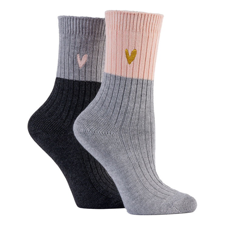 Caroline Gardner Ladies Bamboo Leisure Sock 6 Pack in Grey