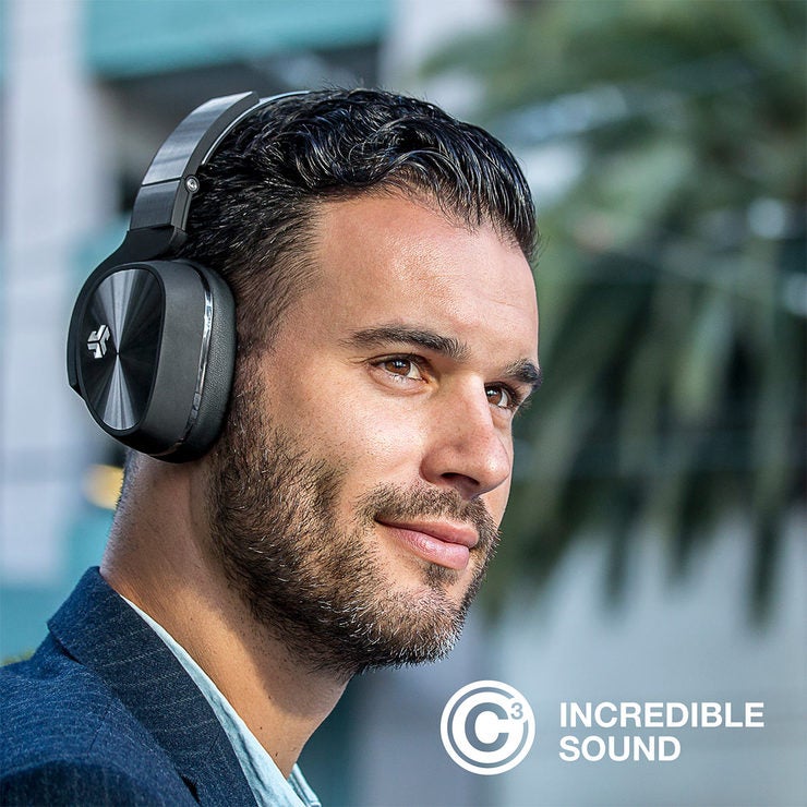 JLAB Flex Active Noise Cancelling Wireless Bluetooth On Ear Headphones in Black JLAB Flex Active Noise Cancelling Wireless Bluetooth On Ear Headphones in Black