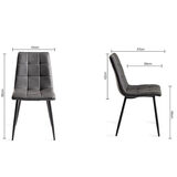 Dark Grey Faux Leather Square Stiched chair. 2 Pack