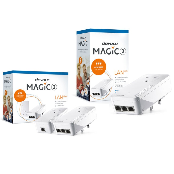 Devolo Magic 2 LAN Triple Starter Kit with Additional Adapter Costco UK
