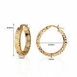 14ct Yellow Gold Textured Hoop Earrings 14ct Yellow Gold Textured Hoop Earrings