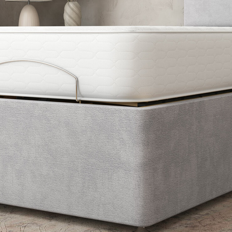 Highgrove Fenton Grey Fabric Electric Adjustable Bed Base With Medium Memory Foam Mattress Highgrove Fenton Grey Fabric Electric Adjustable Bed Base With Medium Memory Foam Mattress
