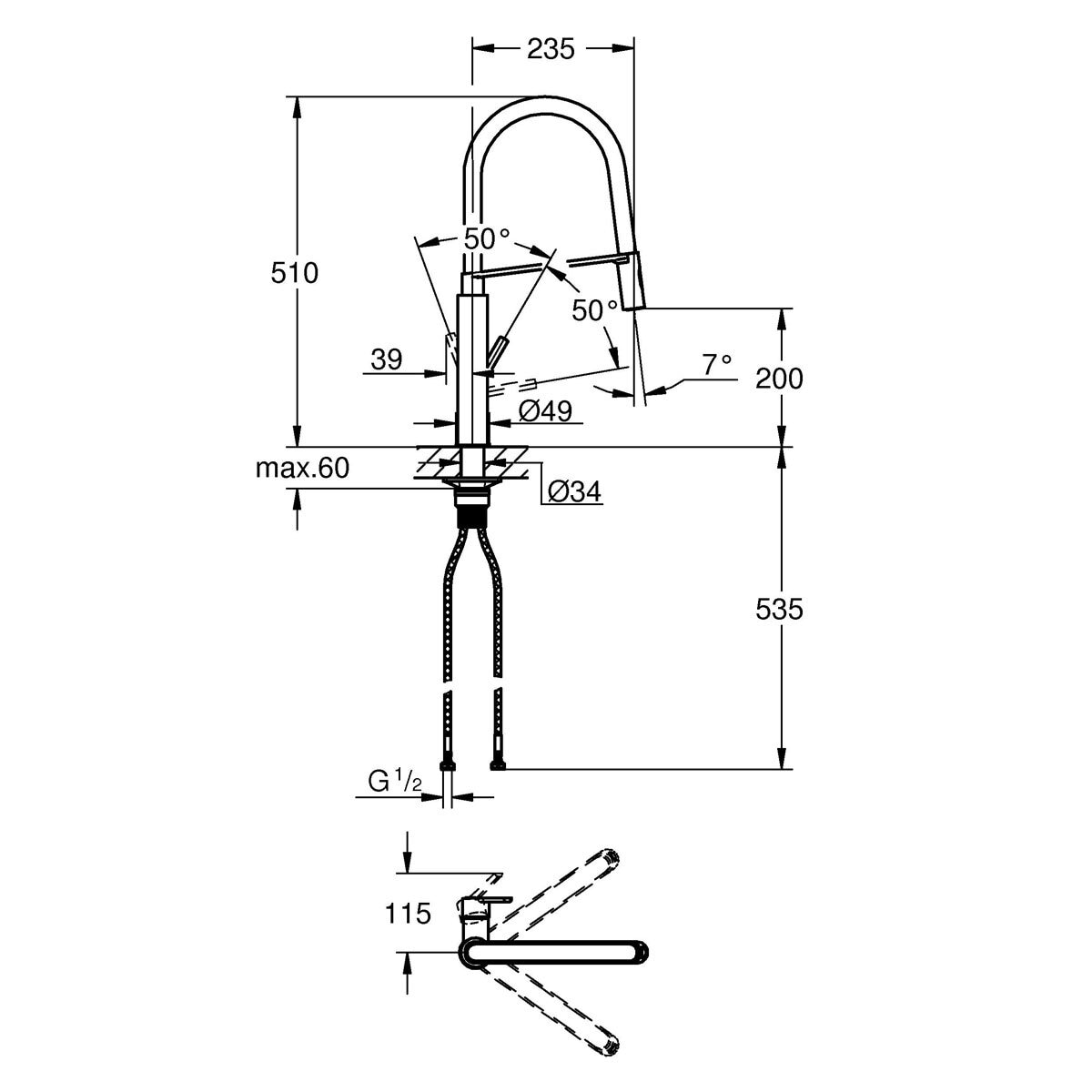 line drawing of tap