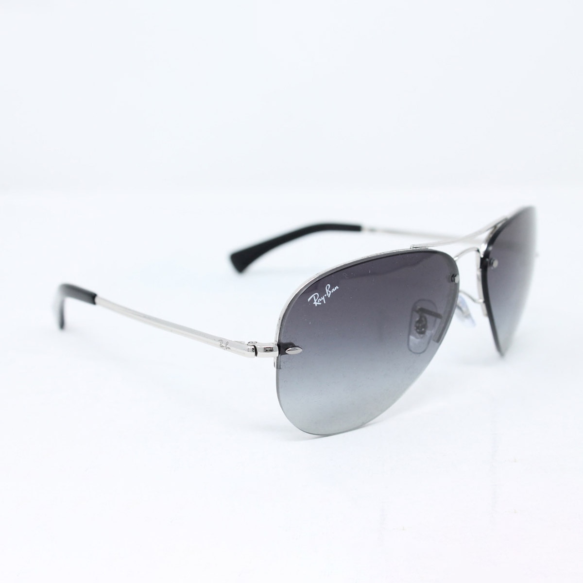 Ray-Ban Chrome Metal Sunglasses with Grey Lenses, RB3449 0038G