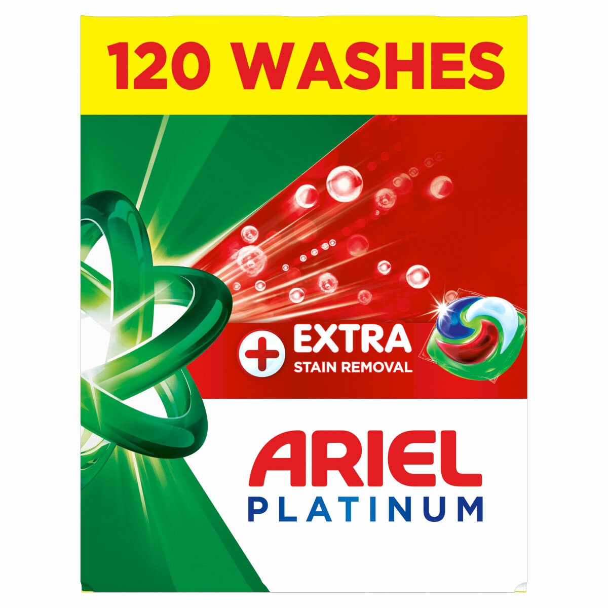 Ariel All in One Platinum Pods with Extra Stain Removal, 120 Wash