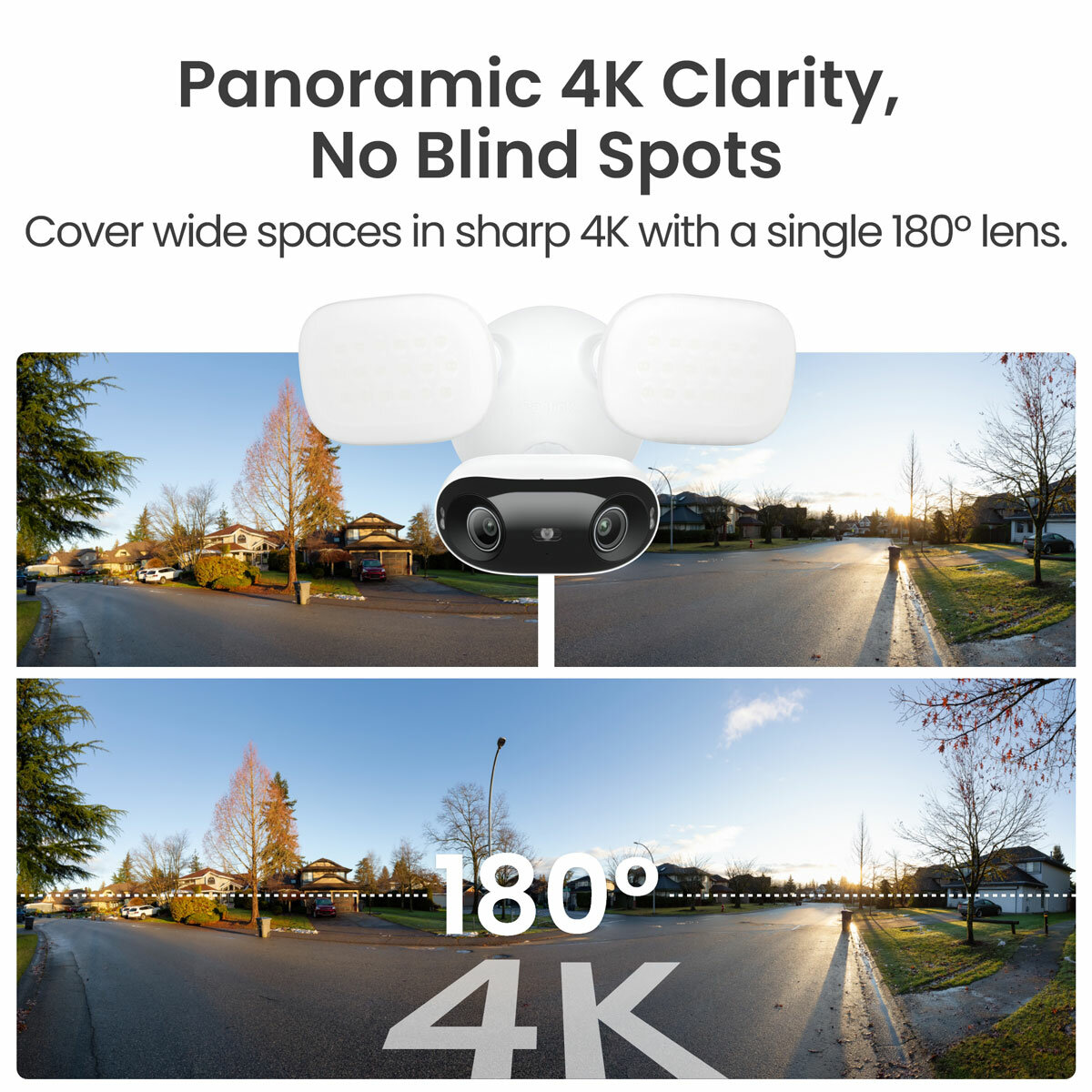 Reolink 4K 180° Battery Wi-Fi Floodlight Security Camera with 64GB SD Card