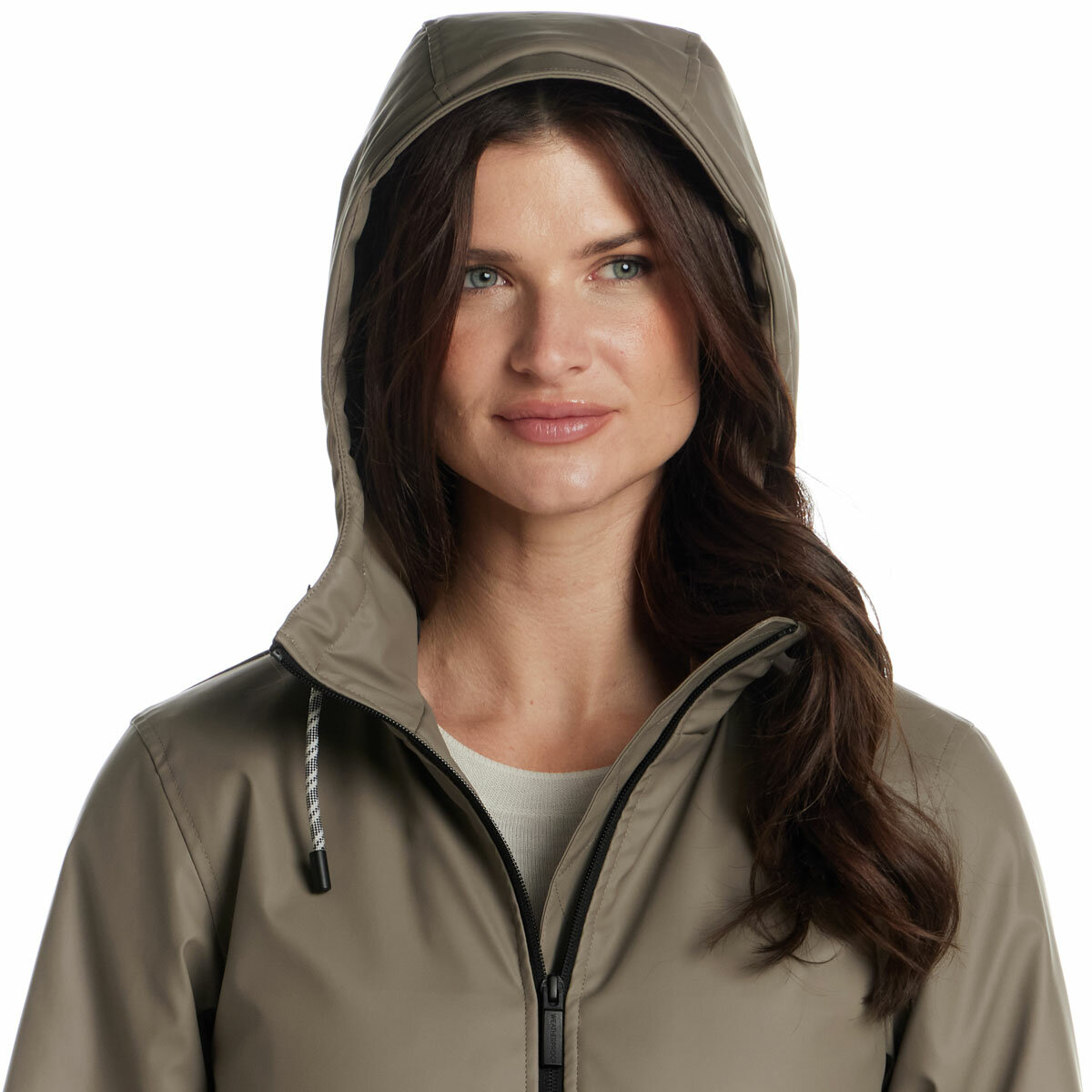Weatherproof Ladies Long Slicker Jacket in Olive