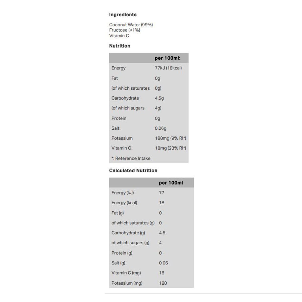 Nutritional Information