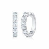 1.00ctw Round Brilliant Cut Diamond Hoop Earrings, 14ct White Gold 1.00ctw Round Brilliant Cut Diamond Hoop Earrings, 14ct White Gold